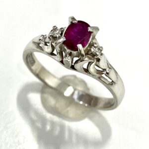 Pt900 0.23ct＆0.02ctメレダイヤ付きリング